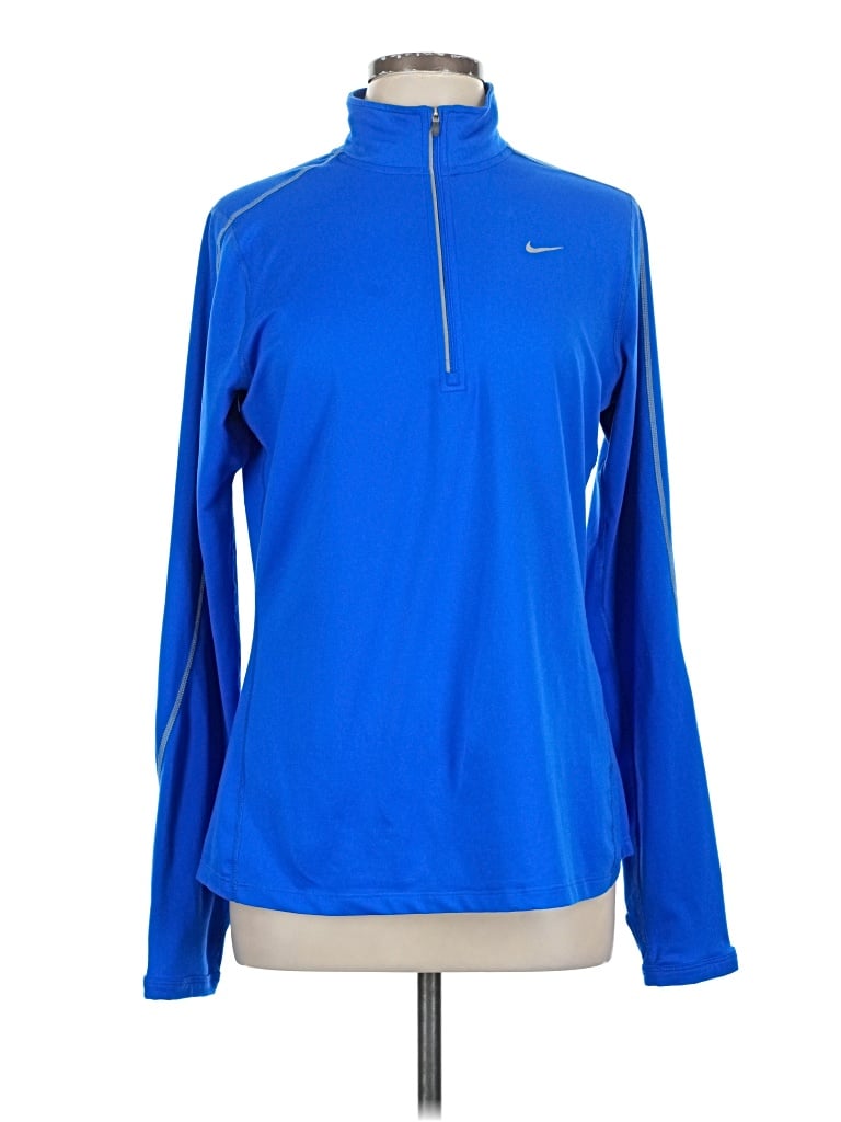 Pre-owned Nike Long Sleeve Polo Shirt In Blue