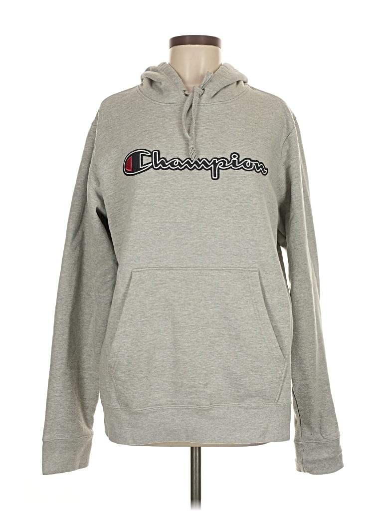Pre-owned Champion Pullover Hoodie In Silver