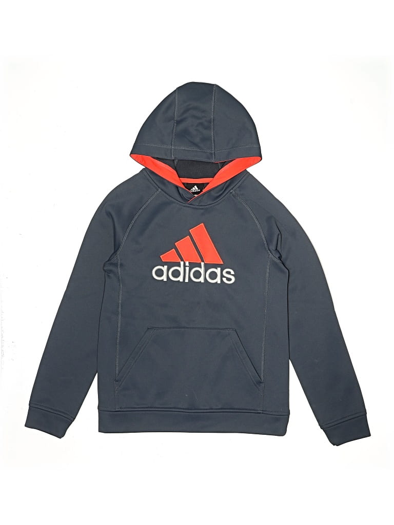 Pre-owned Adidas Originals Kids' Pullover Hoodie In Gray