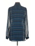 CAbi 100% Polyester Stripes Blue Long Sleeve Blouse Size S - photo 2