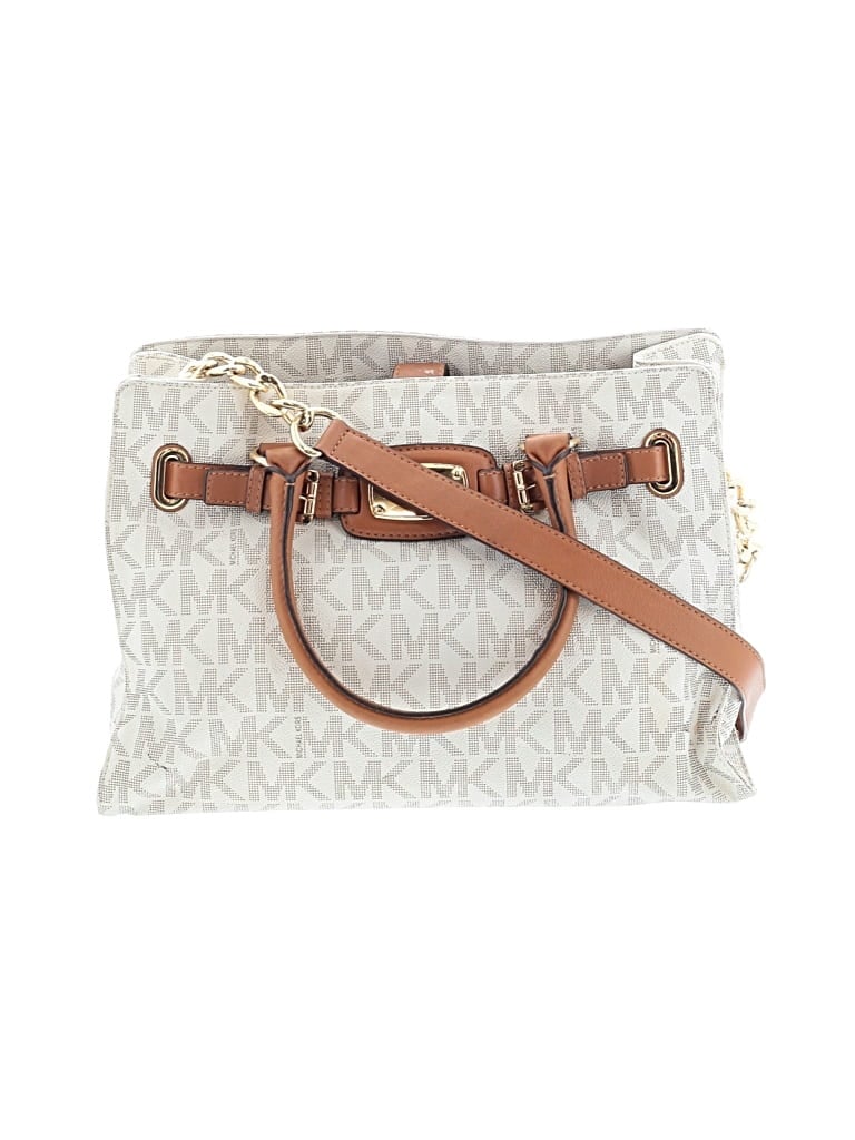 Pre-owned Michael Michael Kors Leather Satchel In White