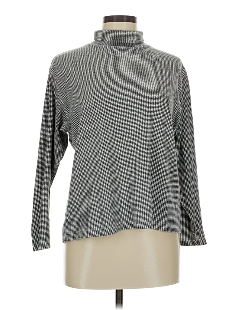 Pre-owned Croft & Barrow Long Sleeve Turtleneck In Gray
