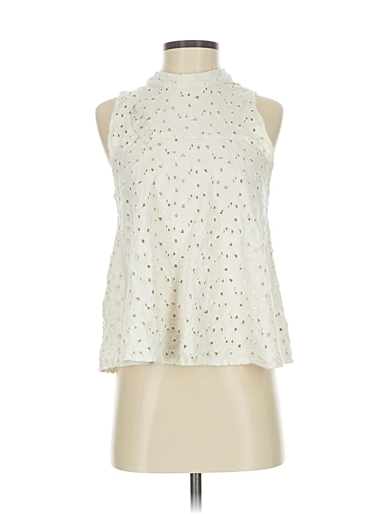 Pre-owned Free People Sleeveless Blouse In White