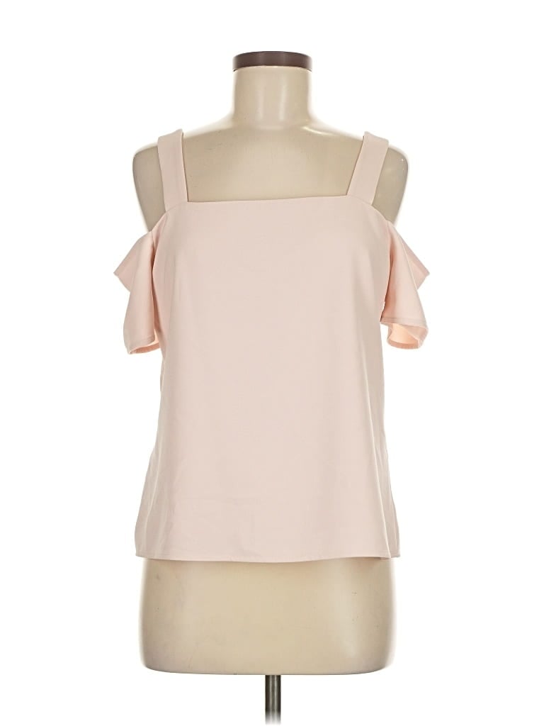 Pre-owned Cooper & Ella Short Sleeve Top Pink Cold Shoulder Neckline Tops