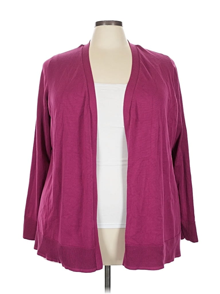 Pre-owned Lane Bryant Cardigan Sweater In Burgundy