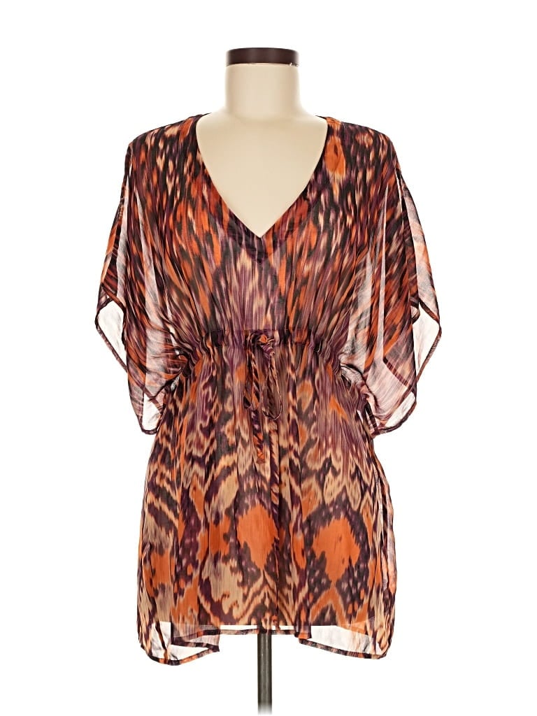 Pre-owned Cabi Short Sleeve Blouse In Orange