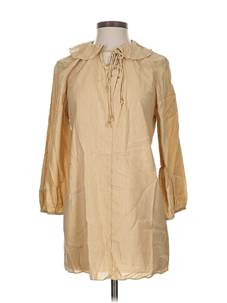 Pre-owned Elie Tahari 3/4 Sleeve Button Down Shirt In Brown