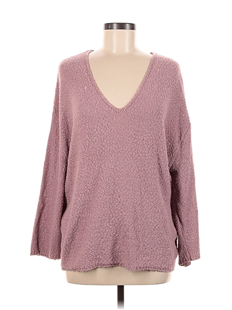 Pre-owned Urban Outfitters Long Sleeve Top Purple V Neck Tops
