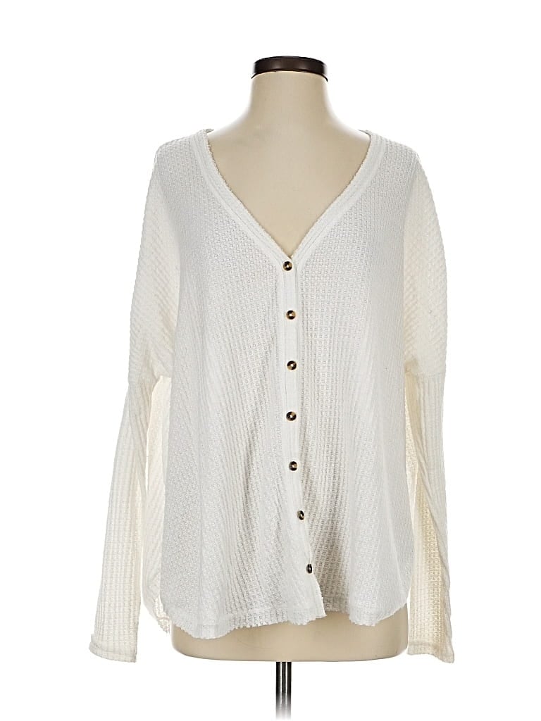 Pre-owned Out From Under Cardigan Sweater In White