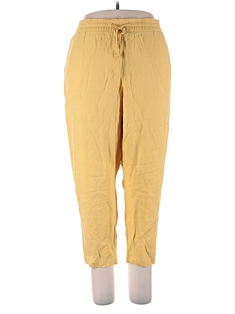 Pre-owned Gap Linen Pants In Yellow