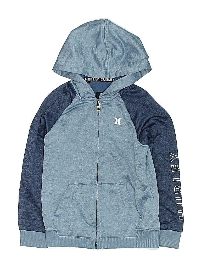Pre-owned Hurley Kids'  Zip Up Hoodie In Blue