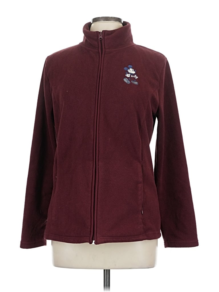 Pre-owned Disney Parks Fleece Jacket In Burgundy