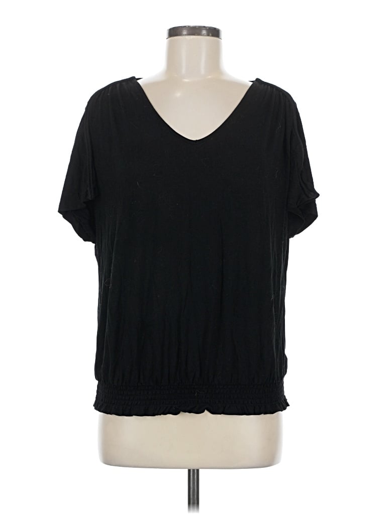 Pre-owned Jessica Simpson Short Sleeve Top Black V Neck Tops