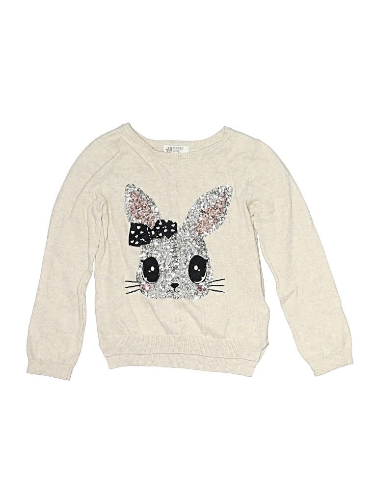 Pre-owned H&m Kids' Pullover Sweater In White