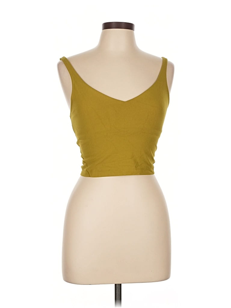 Pre-owned Lululemon Athletica Tank Top Yellow Strapless Neckline Tops
