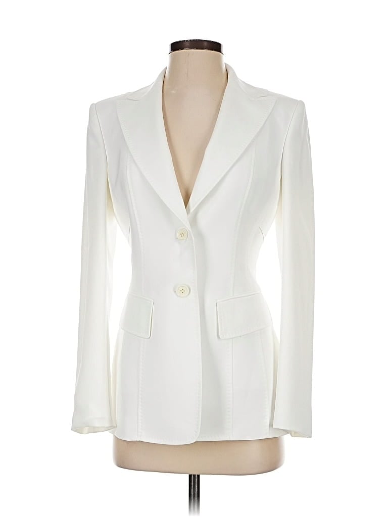 Pre-owned Anne Klein Blazer Jacket In White