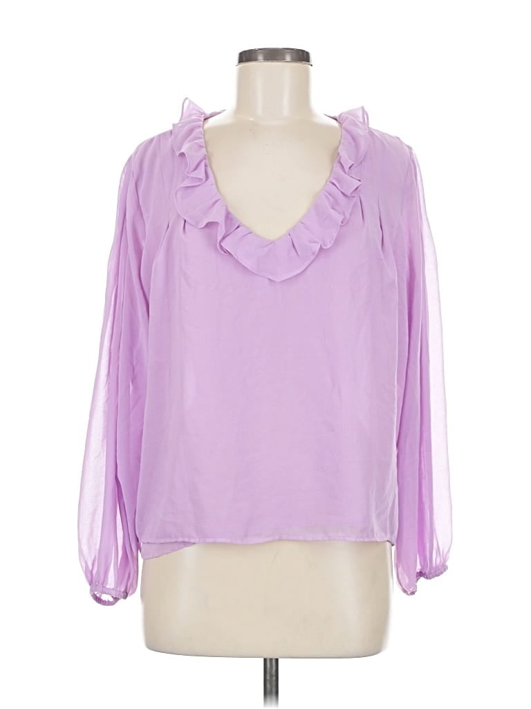 Pre-owned 1.state 3/4 Sleeve Blouse In Purple