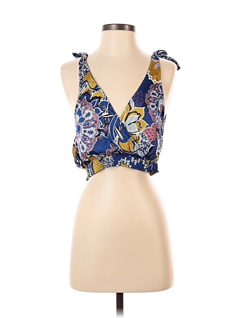 Pre-owned Free People Sleeveless Blouse In Blue