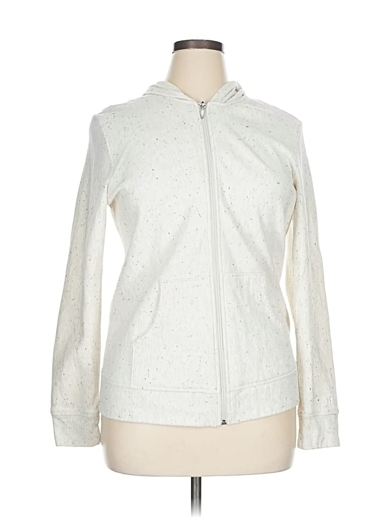 IZOD Pre-owned Zip Up Hoodie In Silver