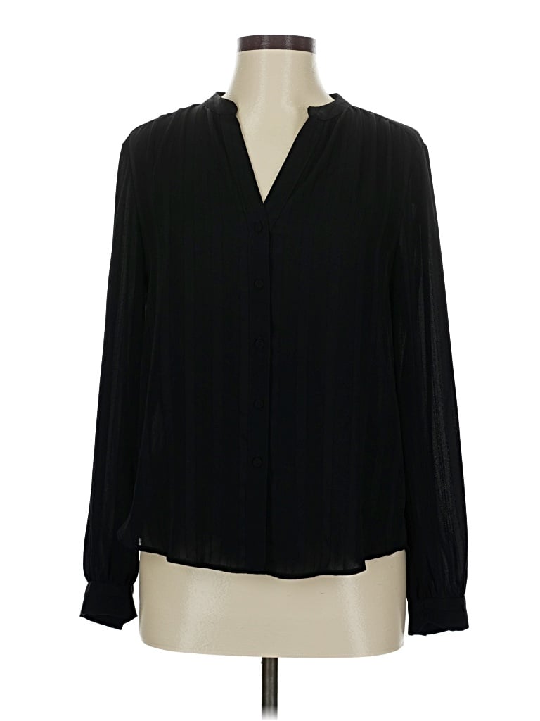 Pre-owned Ann Taylor Long Sleeve Blouse In Black