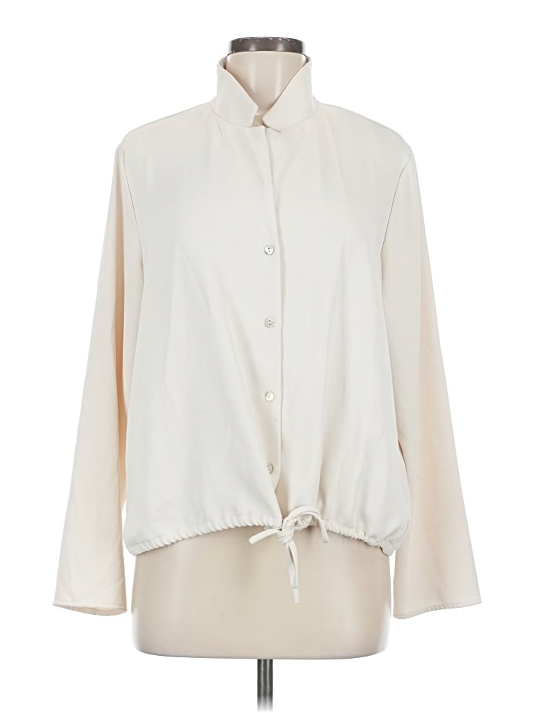 Pre-owned Melloday Long Sleeve Blouse In White