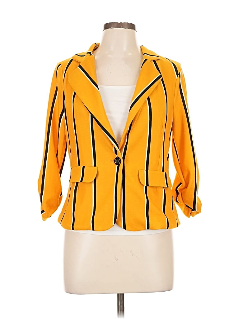 Pre-owned Crescent & Willough Blazer Jacket In Yellow
