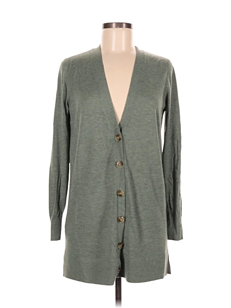 Pre-owned Ann Taylor Loft Cardigan Sweater In Green