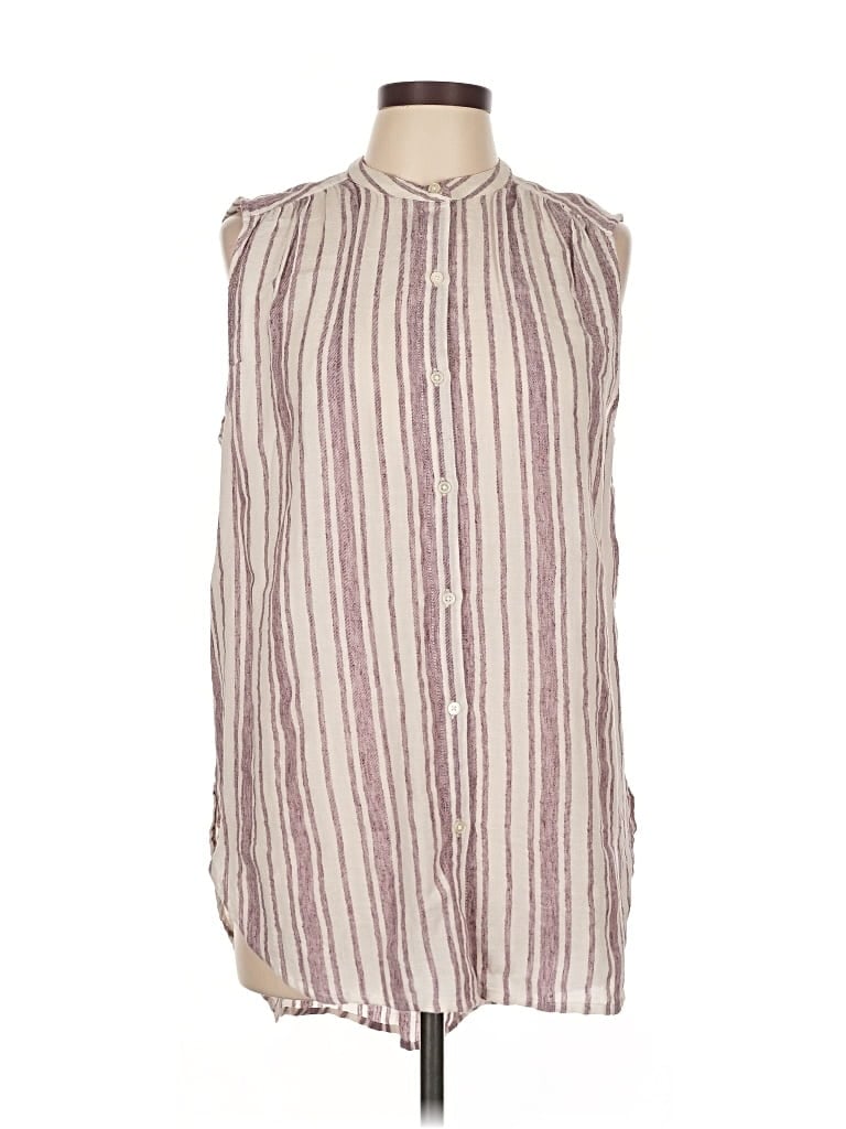 Lucky Brand Sleeveless Button Down Shirt In Neutral