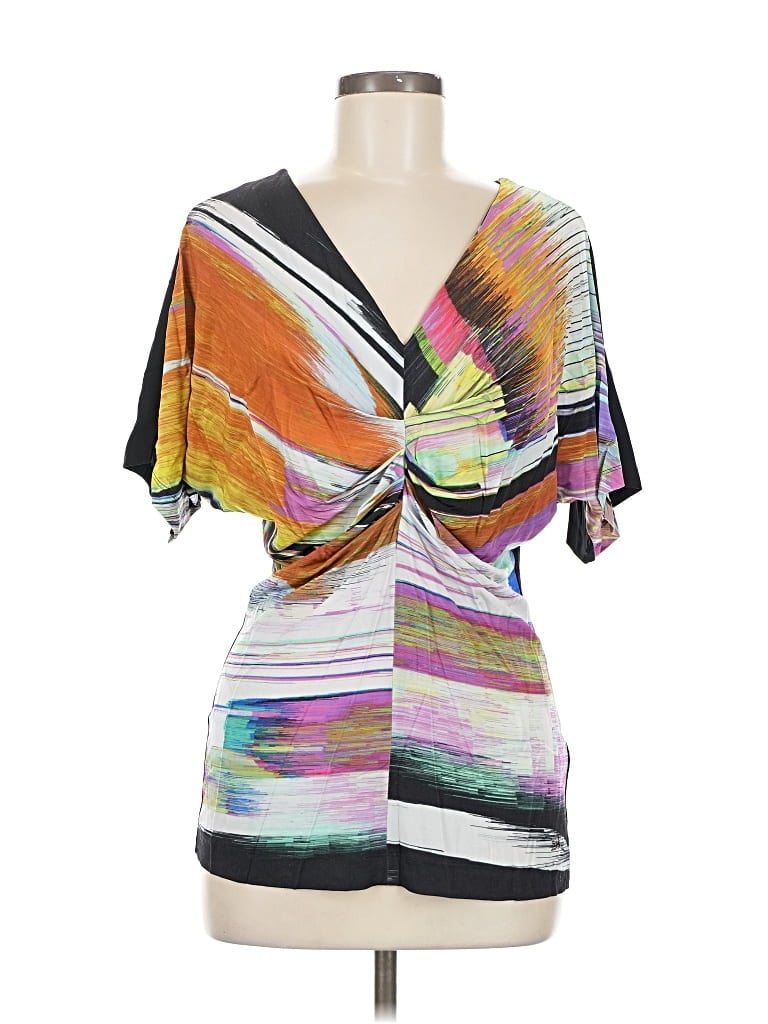 Pre-owned Escada Short Sleeve Blouse In Silver