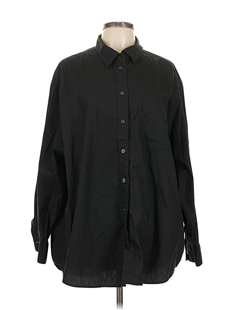 Pre-owned Gap Long Sleeve Button Down Shirt In Black