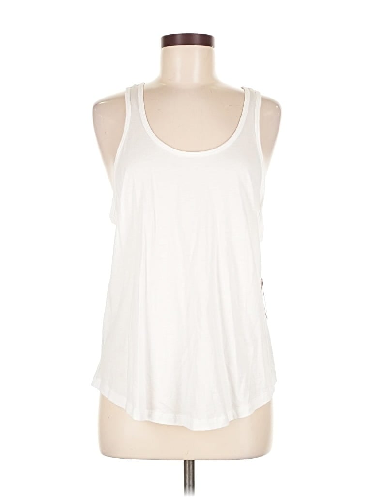 Beyond Yoga Tank Top White Scoop Neck Tops