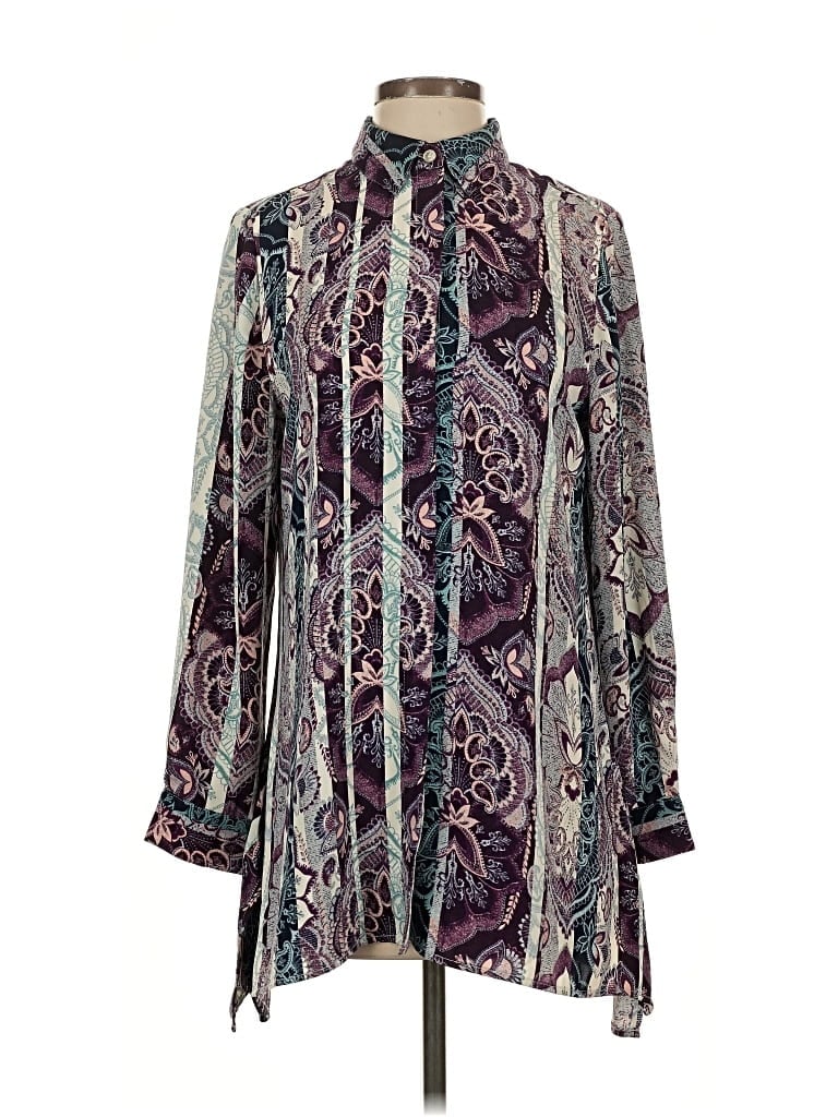 Pre-owned Chico's Long Sleeve Blouse In Purple