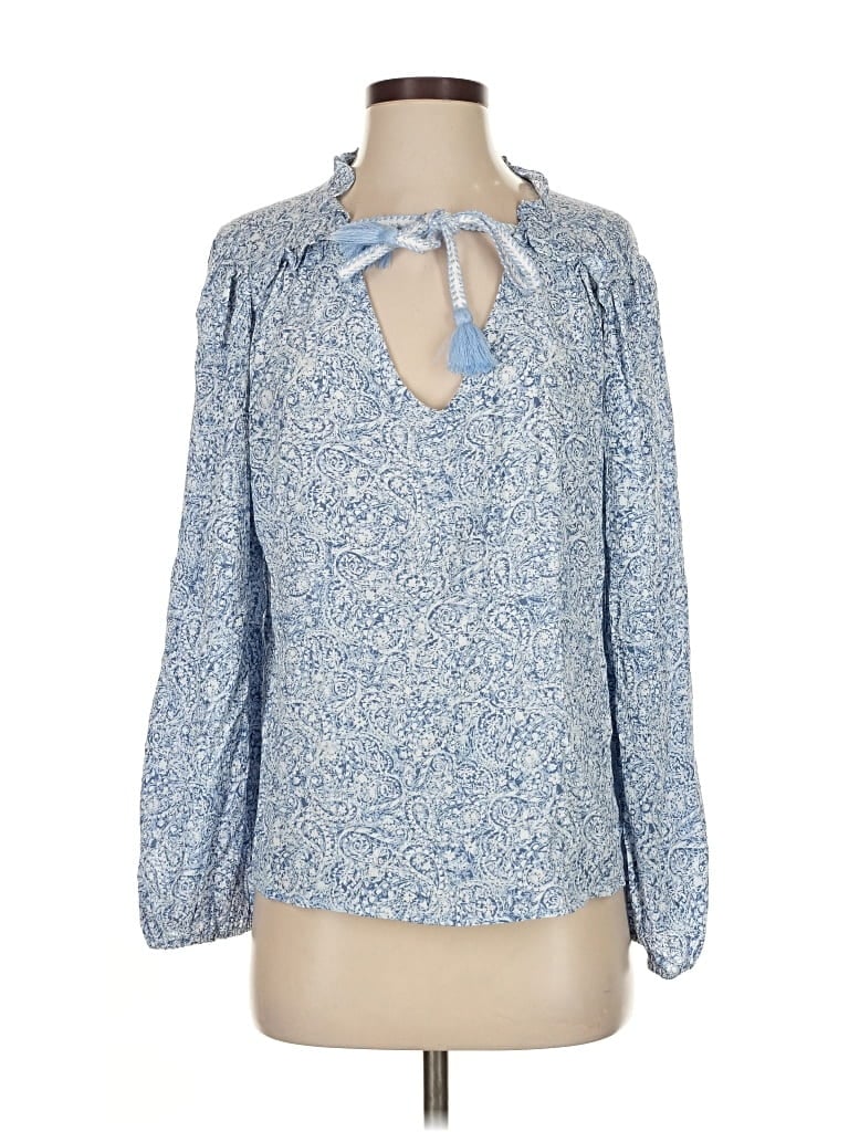 Pre-owned Frye Long Sleeve Blouse In Blue