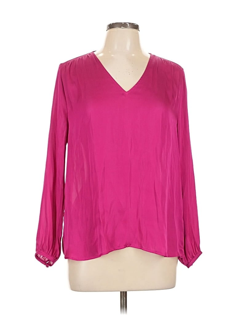 Pre-owned Banana Republic Long Sleeve Blouse In Pink