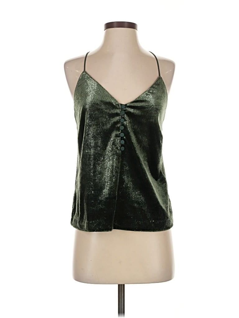 Pre-owned W By Worth Sleeveless Top Green Halter Neckline Tops