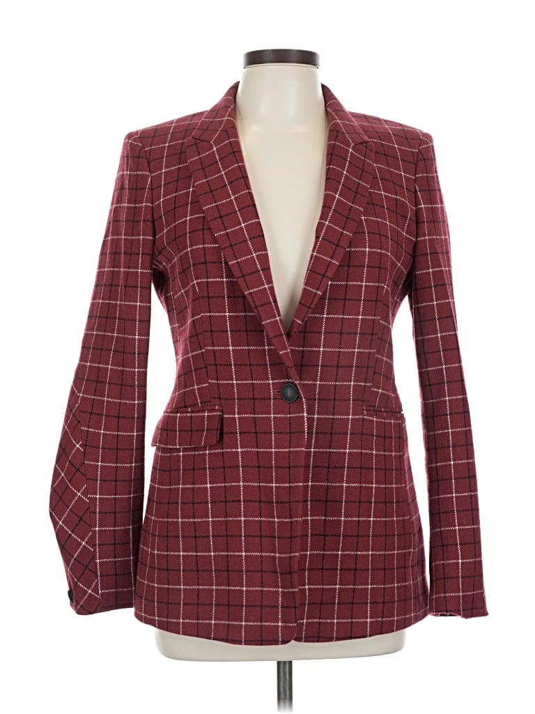 Pre-owned Rag & Bone Wool Blazer Jacket In Burgundy