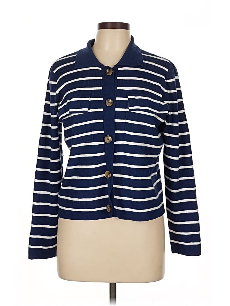 Pre-owned Kathy Ireland Cardigan Sweater In Blue