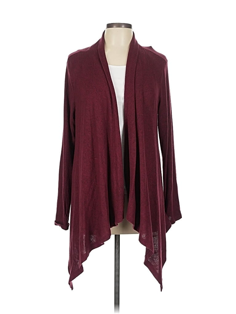 Pre-owned Bobeau Cardigan Sweater In Burgundy