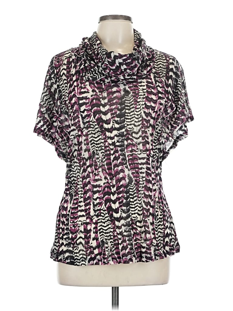 Pre-owned Gnw Short Sleeve Blouse In Purple