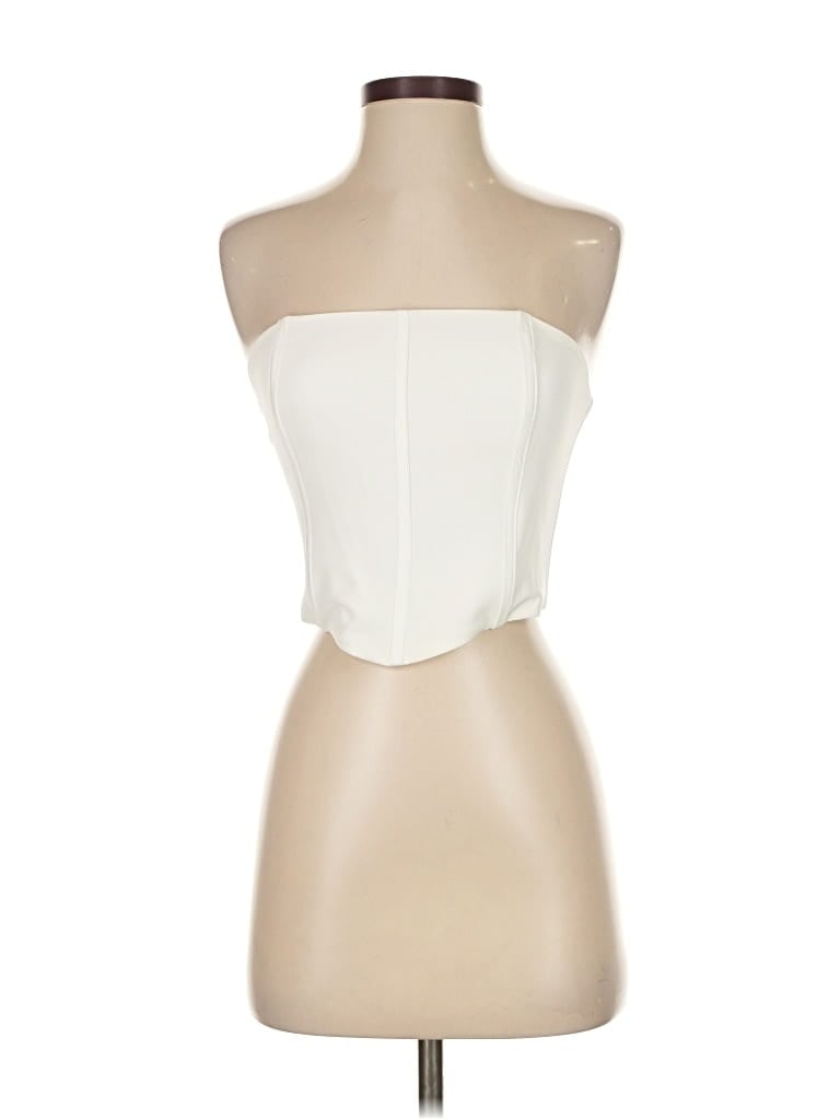 Pre-owned Kendall & Kylie Tube Top Ivory Strapless Neckline Tops In White
