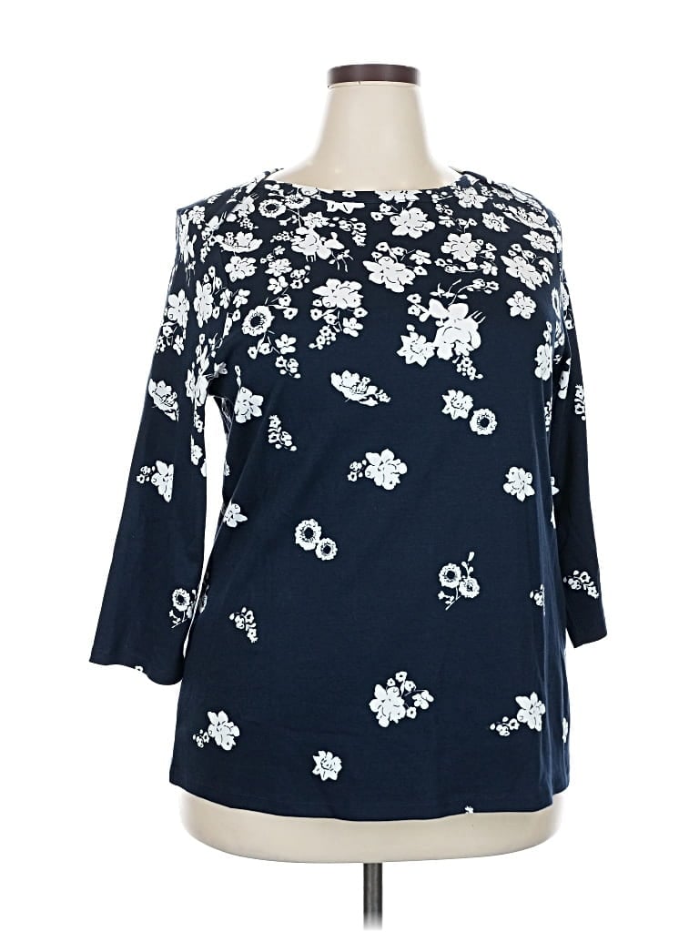 Pre-owned Style & Co 3/4 Sleeve Blouse In Blue