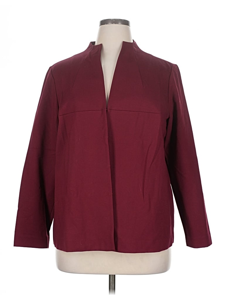 Pre-owned Lafayette 148 Blazer Jacket In Burgundy