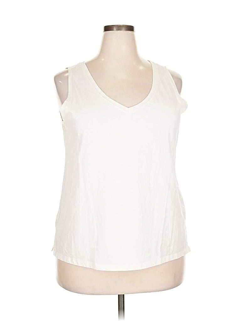 Pre-owned Eddie Bauer Sleeveless T-shirt In White