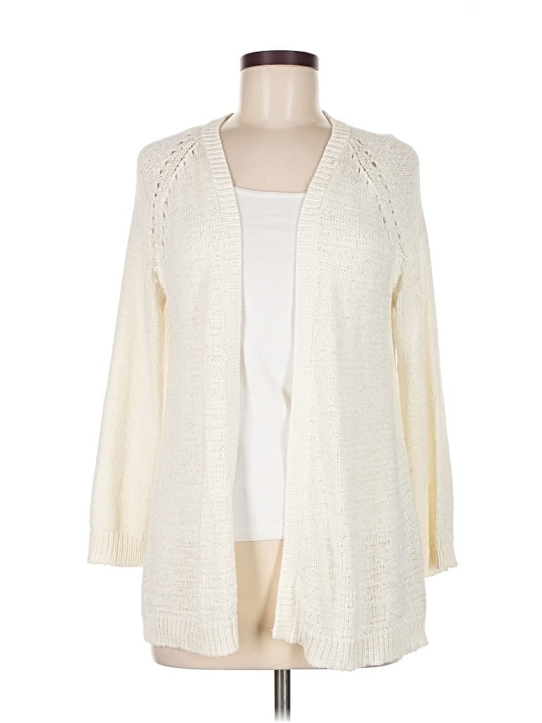Pre-owned Coldwater Creek Cardigan Sweater In White