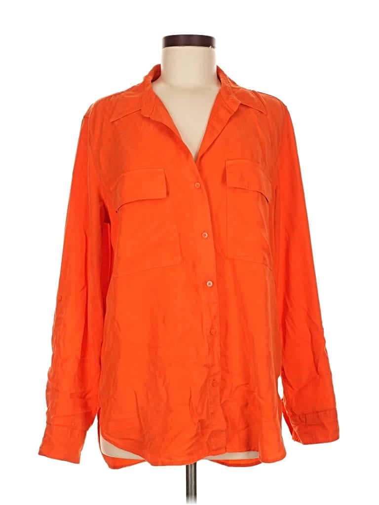 BABATON Pre-owned Long Sleeve Blouse In Orange