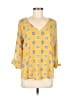 West Kei 100% Polyester Yellow 3/4 Sleeve Blouse Size M - photo 1