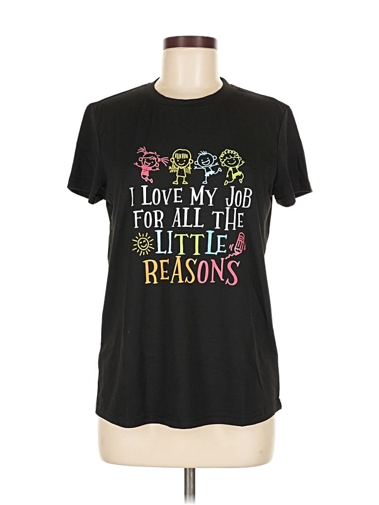 Pre-owned Unbranded Short Sleeve T-shirt In Black