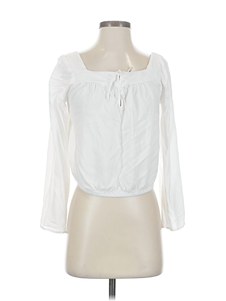 Pre-owned Express 3/4 Sleeve Blouse In White