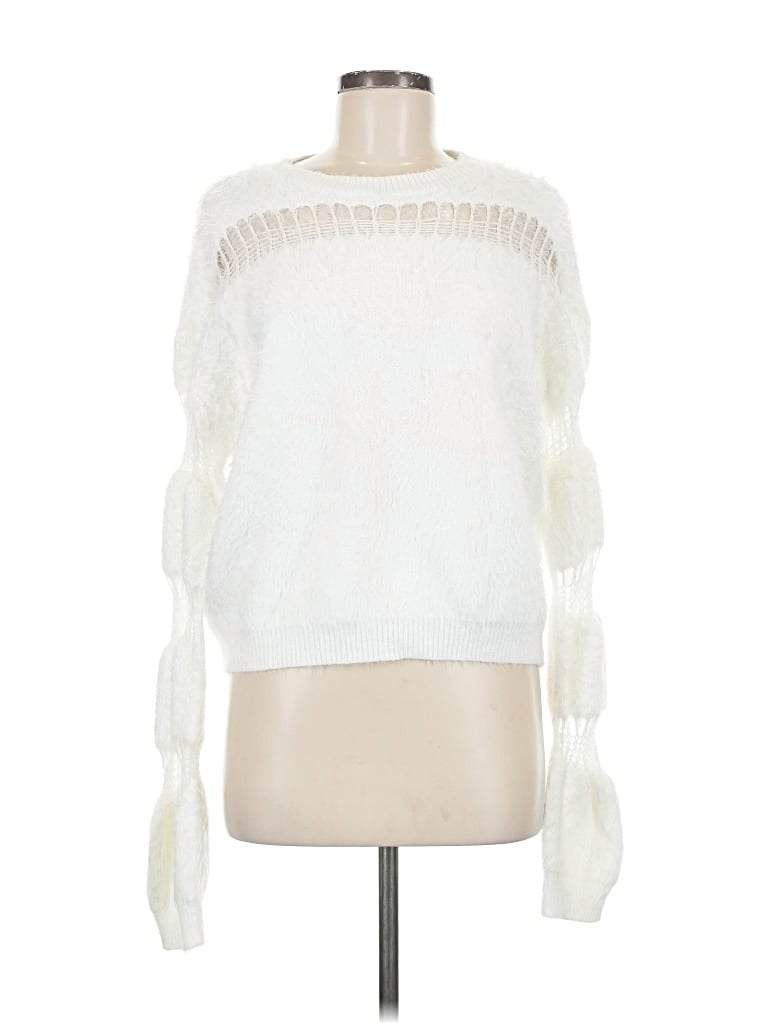 Pre-owned Lalavon Pullover Sweater In White