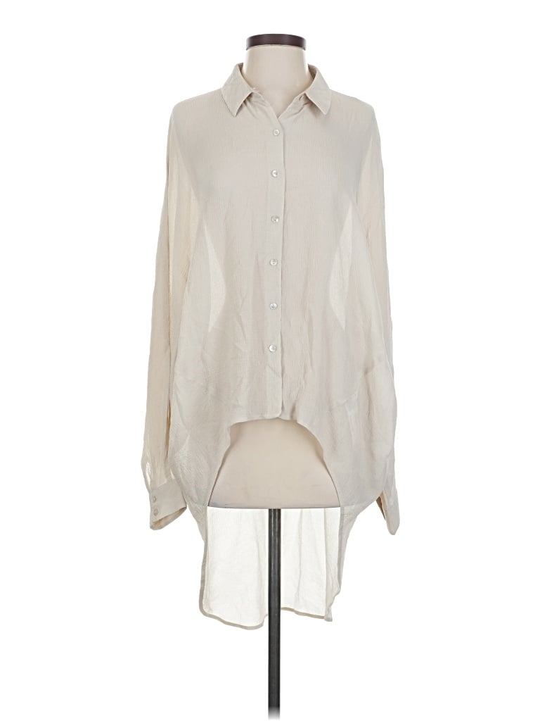 Pre-owned The Fisher Project Long Sleeve Blouse In White
